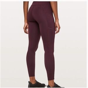 Lululemon Speed Tight Size 2 Leggings Maroon Burgundy